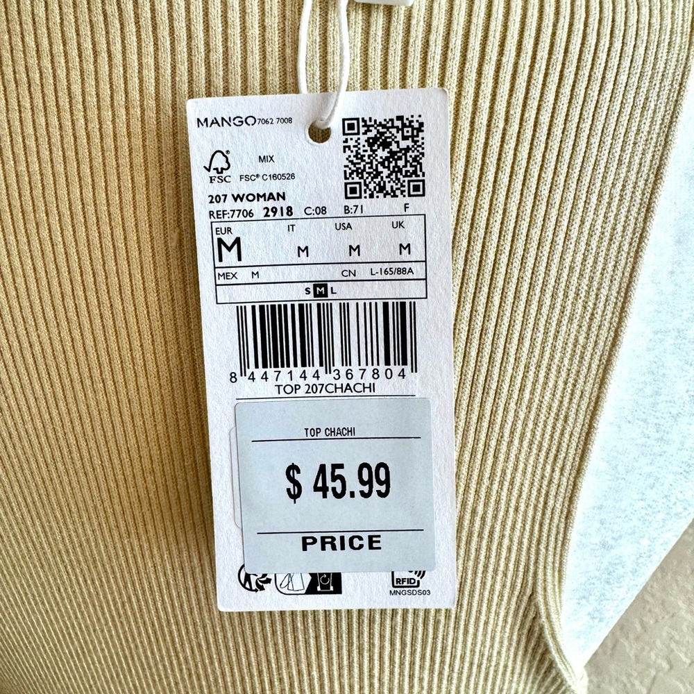 Mango Women’s Beige Cut Out Detail Top NWT - Picture 6 of 10